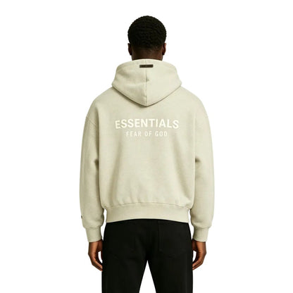 Fear of God Essentials Classic FullZip Hoodie Heather Stone