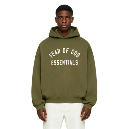 Fear of God Essentials Fleece Hoodie Military