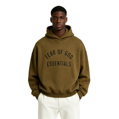 Fear Of God Essentials Fleece Hoodie Olive