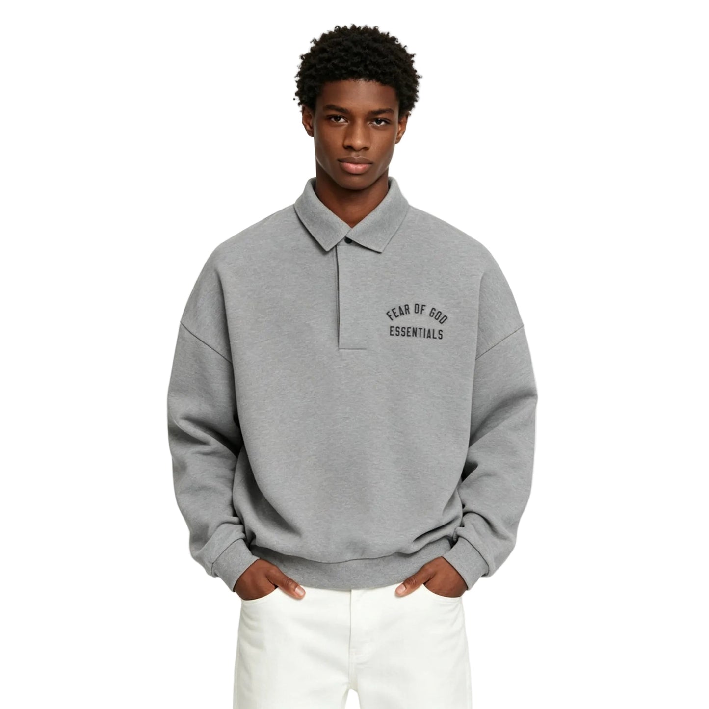 Fear of God Essentials Fleece Polo Dark Heather