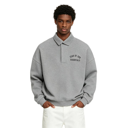 Fear of God Essentials Fleece Polo Dark Heather