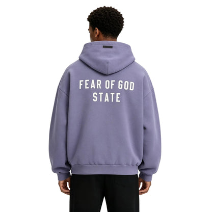 Fear of God Essentials Heavy Fleece Full Zip Hoodie Lavender