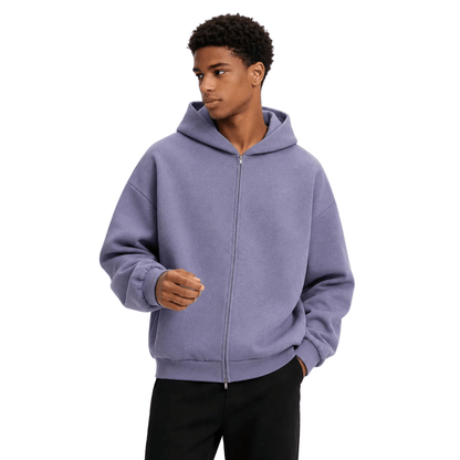 Fear of God Essentials Heavy Fleece Full Zip Hoodie Lavender