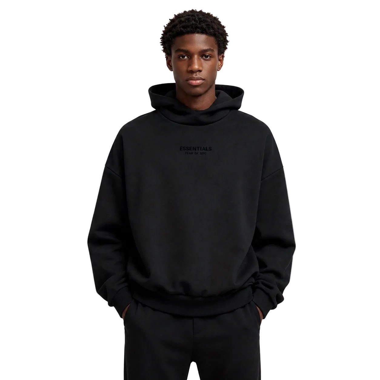 Fear of God Essentials Hoodie Jet Black FW23