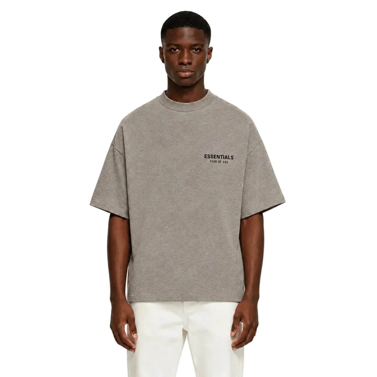 Fear Of God Essentials Jersey Crewneck Tee Heather Grey