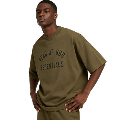 Fear of God Essentials Jersey Crewneck Tee Olive