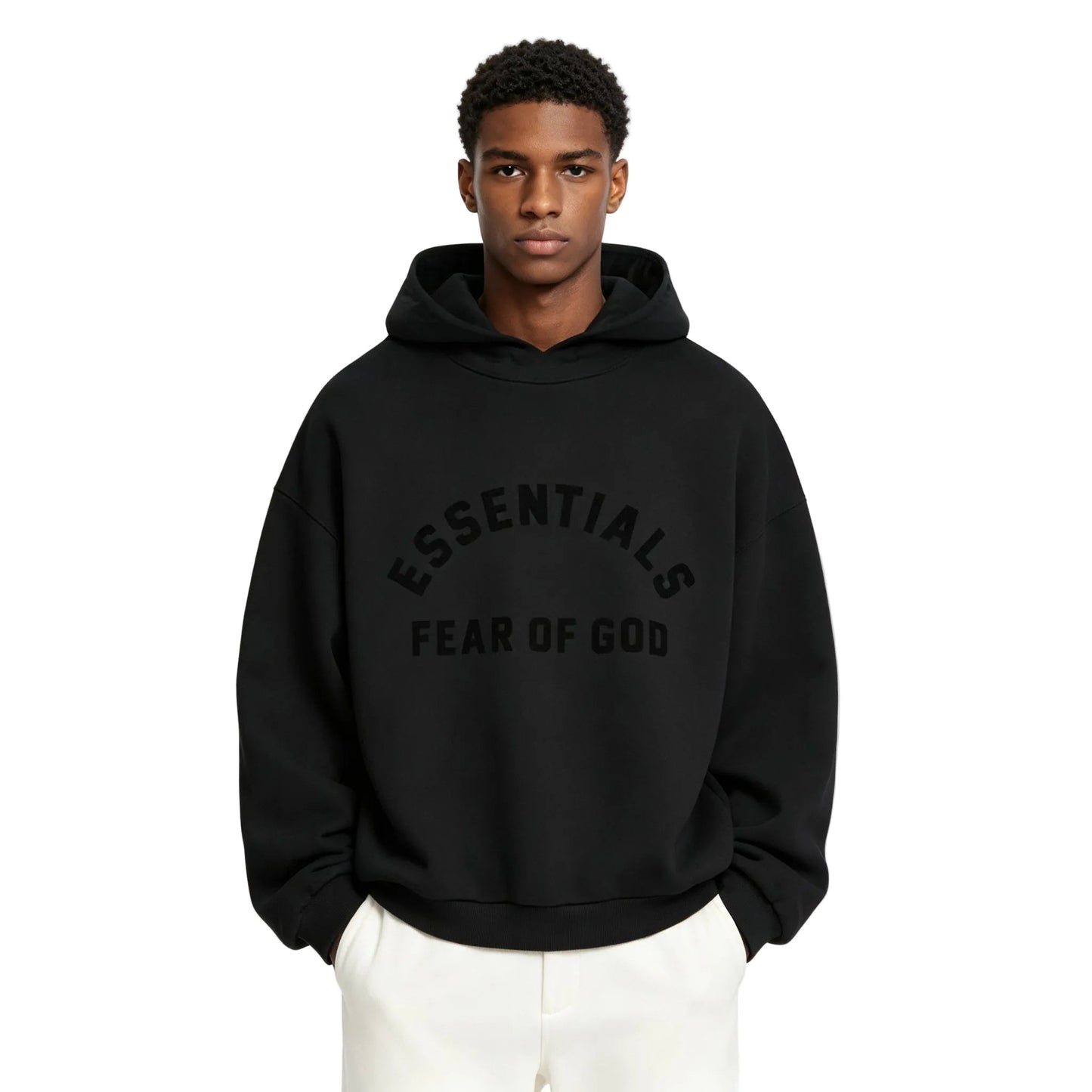 Fear of God Essentials Nylon Fleece Hoodie Jet Black Jet Black