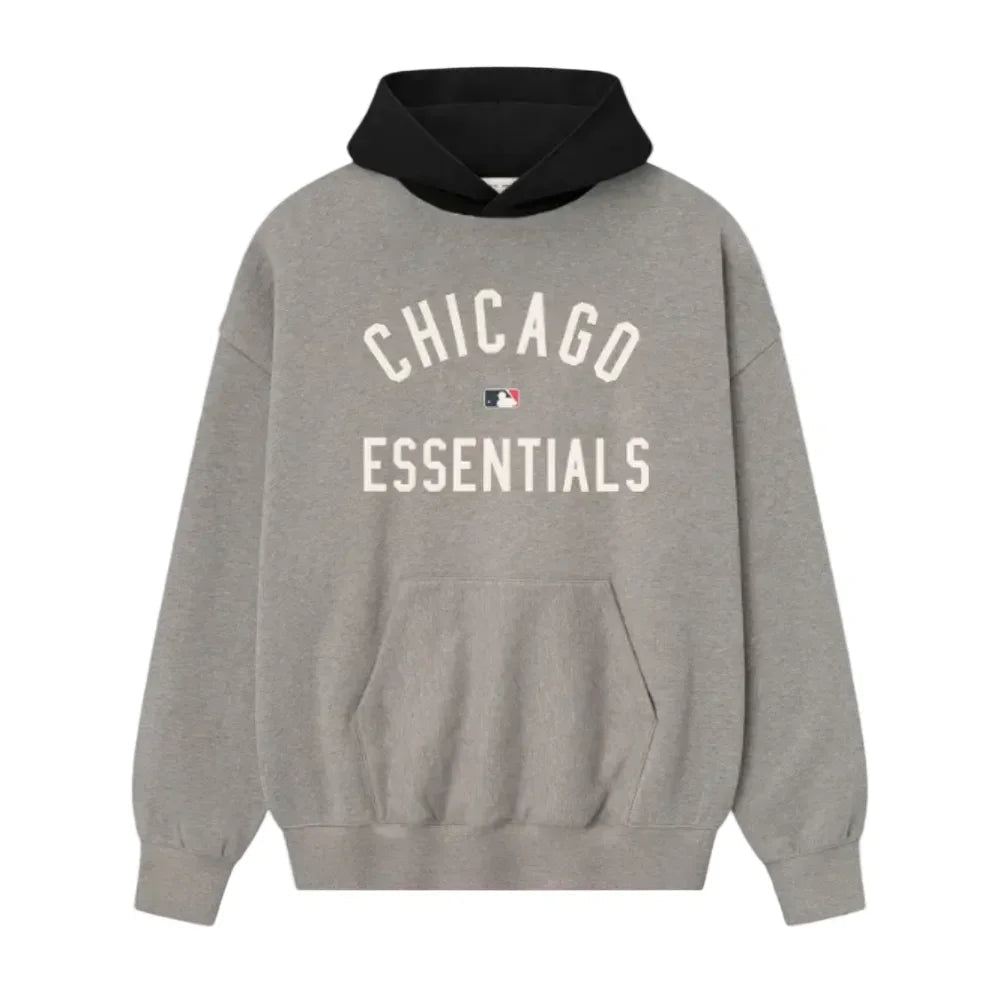 Fear of God Essentials White Sox Sport Hoodie Concrete Heather Black