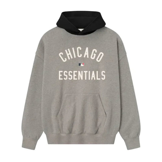Fear of God Essentials White Sox Sport Hoodie Concrete Heather Black