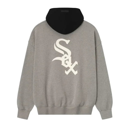 Fear of God Essentials White Sox Sport Hoodie Concrete Heather Black