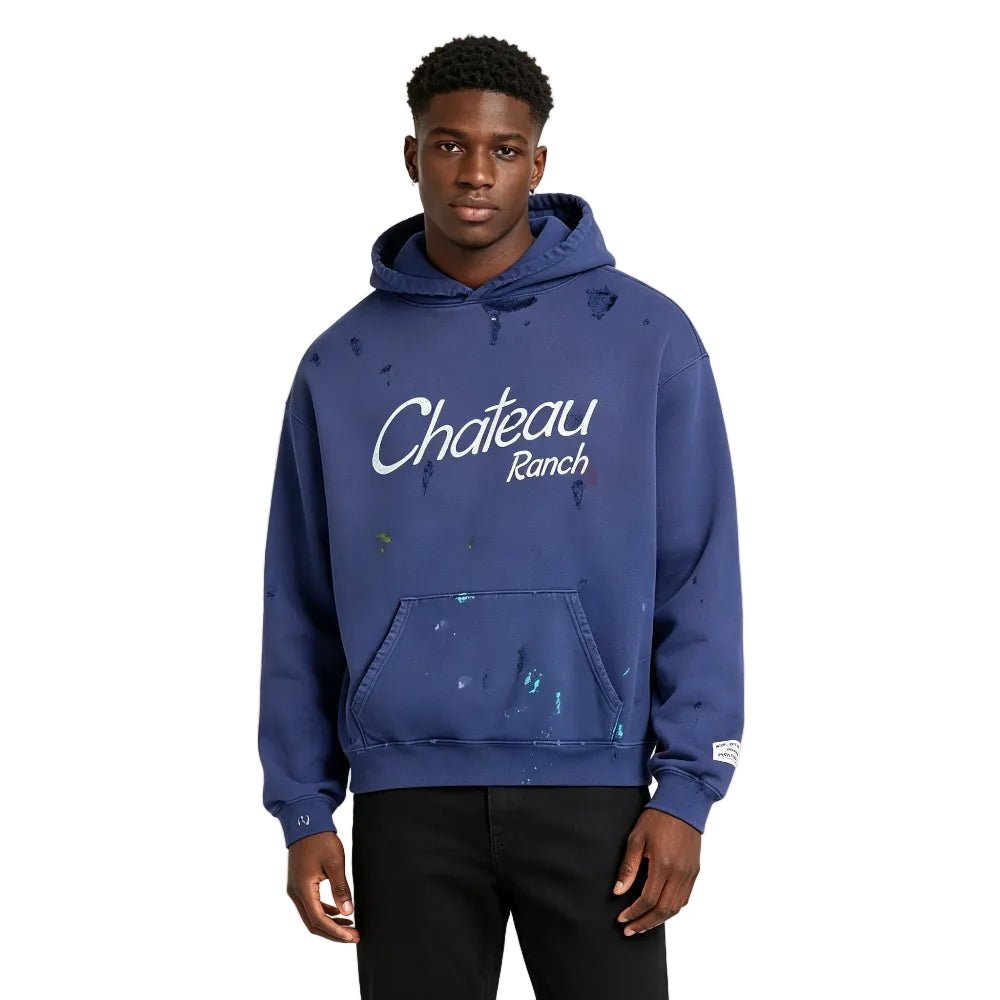 Gallery Dept. Distressed Chateau Ranch Hoodie Navy