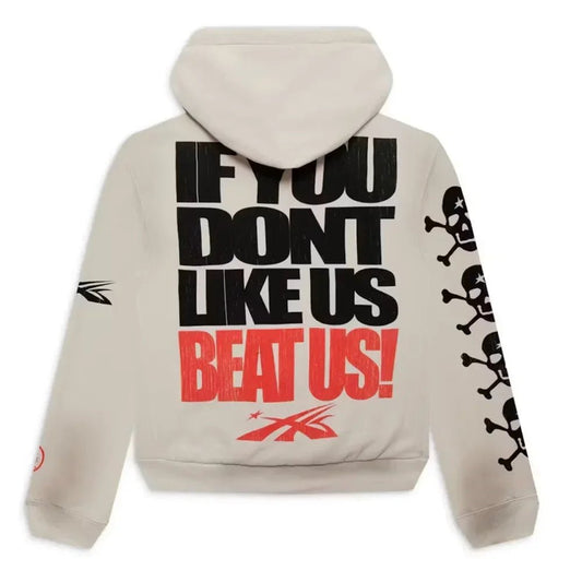 Hellstar If You Don¡¯t Like Us Beat Us Hoodie White