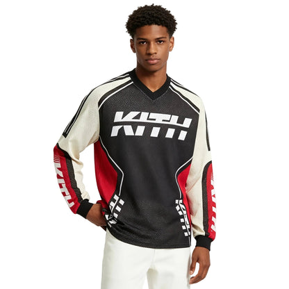 Kith Moto Mesh Long Sleeve Donovan Tee Black