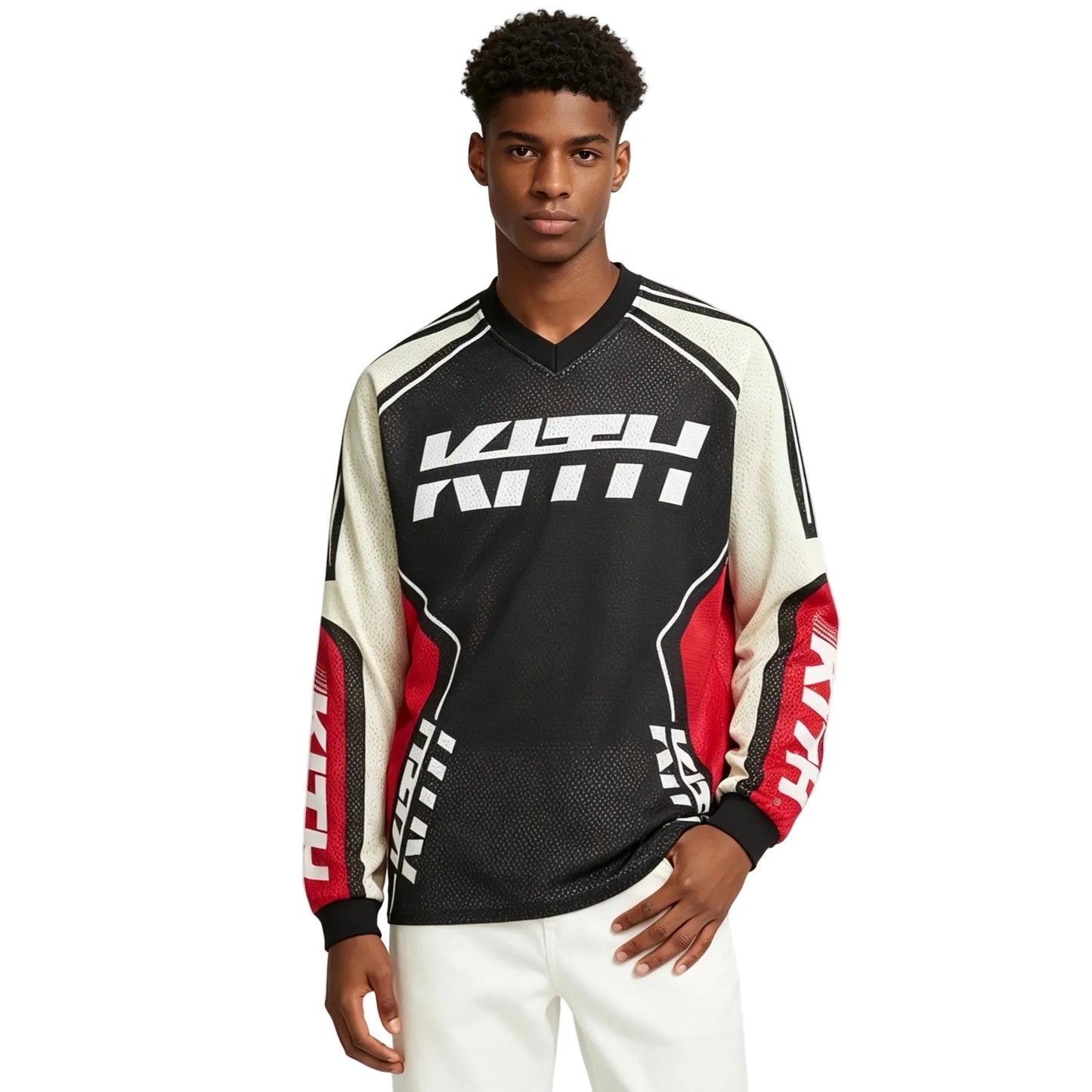 Kith Moto Mesh Long Sleeve Donovan Tee Black