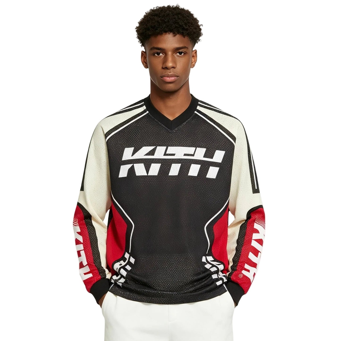 Kith Moto Mesh Long Sleeve Donovan Tee Black