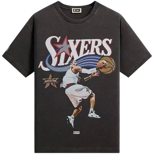Kith NBA AlI Star Philadelphia 76ers Allen Iverson Vintage Tee Black