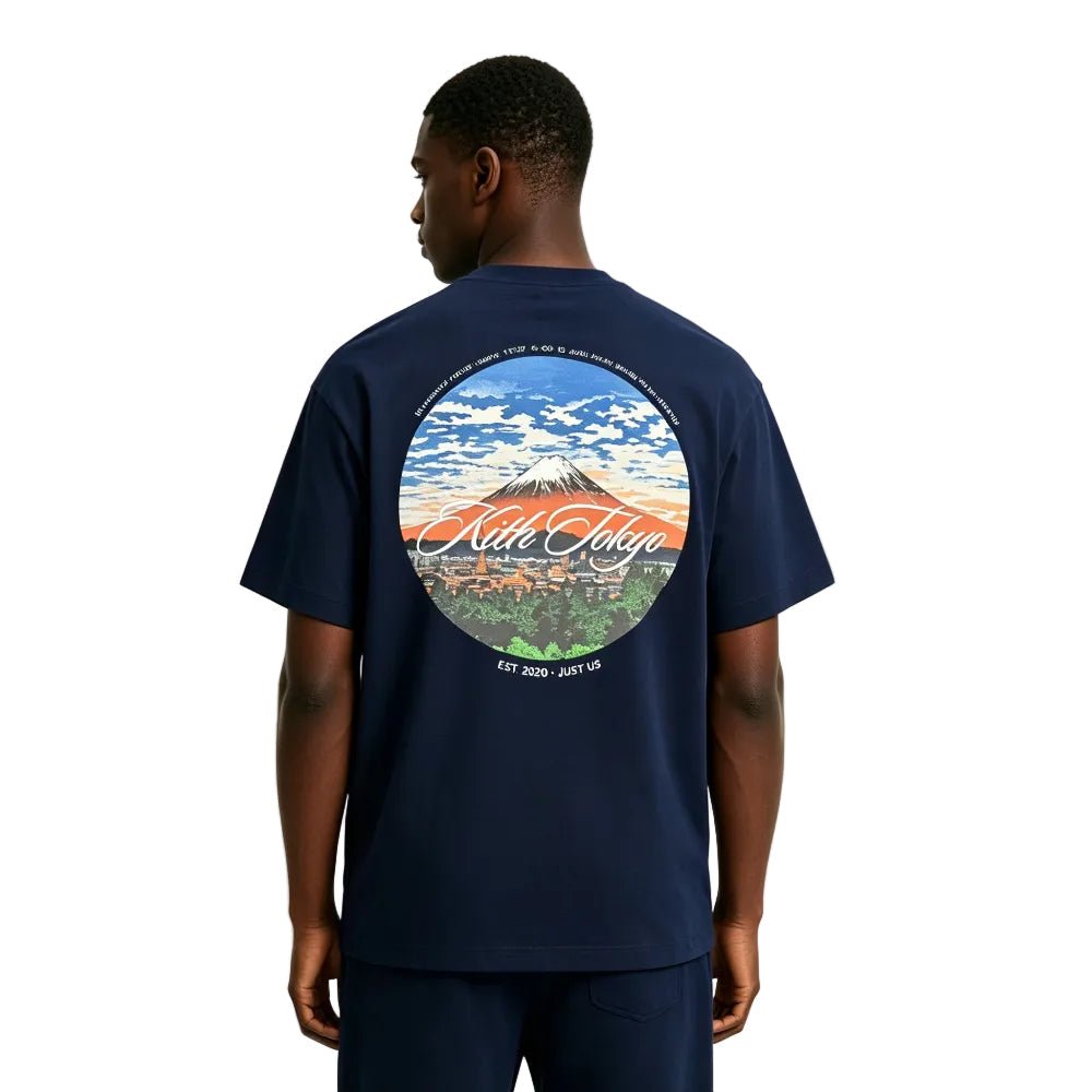 KITH TOKYO FUJI LOGO TEE Navy