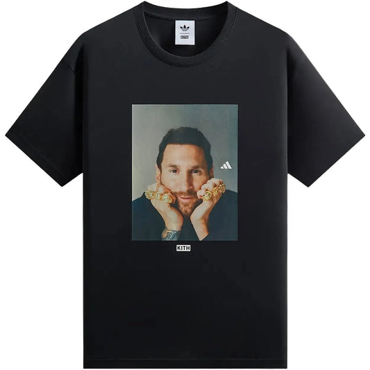 Kith x adidas Messi Football Graphic Tee Black