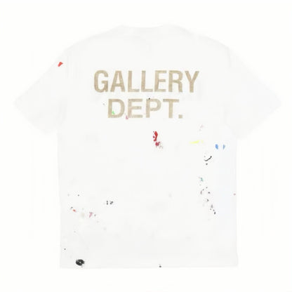 Lanvin x Gallery Dept. Logos Printed T-Shirt With Paint Marks White