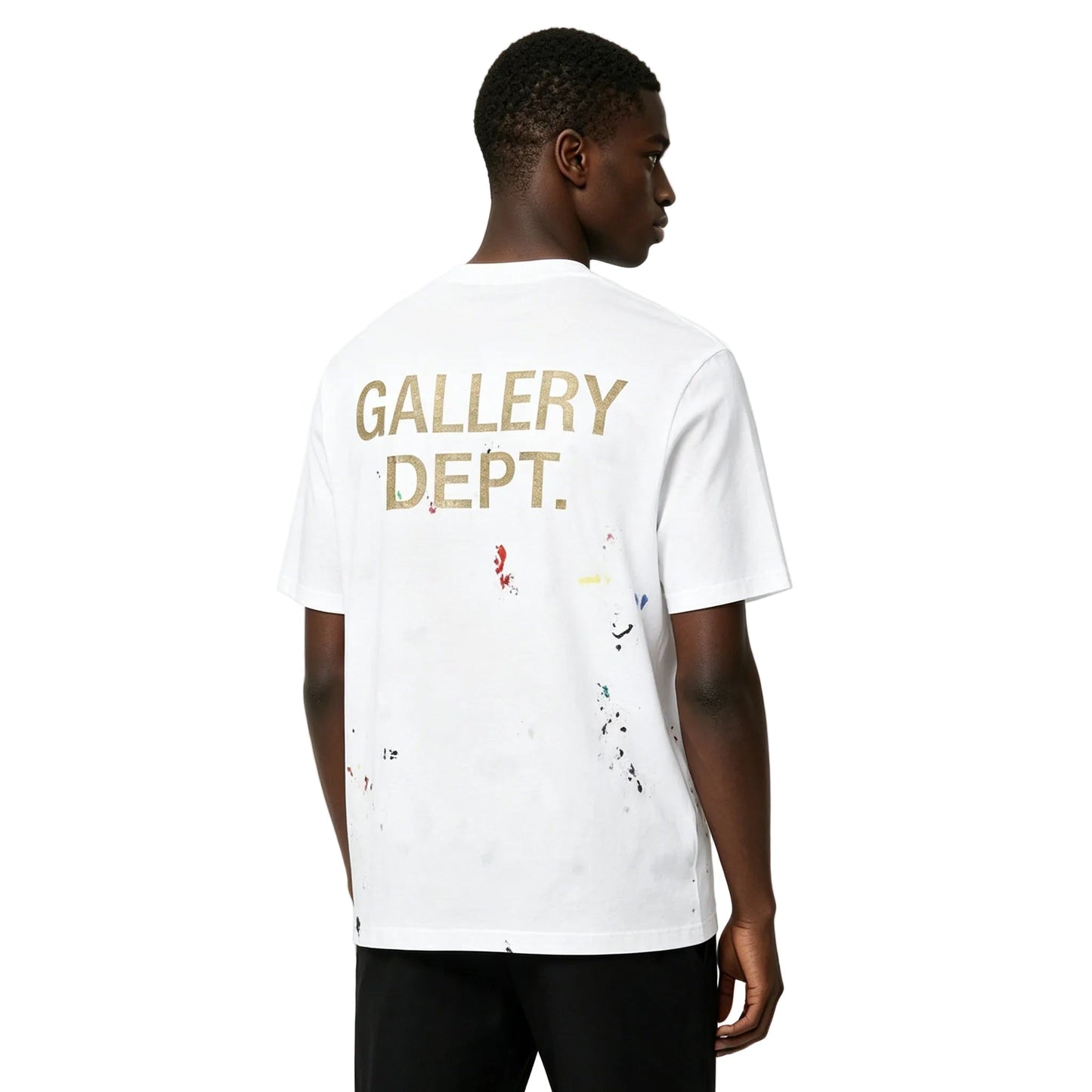 Lanvin x Gallery Dept. Logos Printed T-Shirt With Paint Marks White
