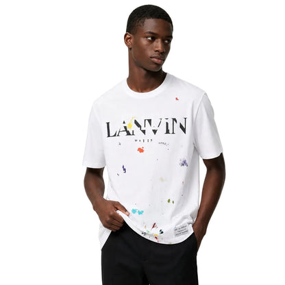 Lanvin x Gallery Dept. Logos Printed T-Shirt With Paint Marks White