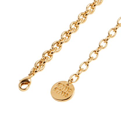 Miu Miu Logo Metal necklace Gold