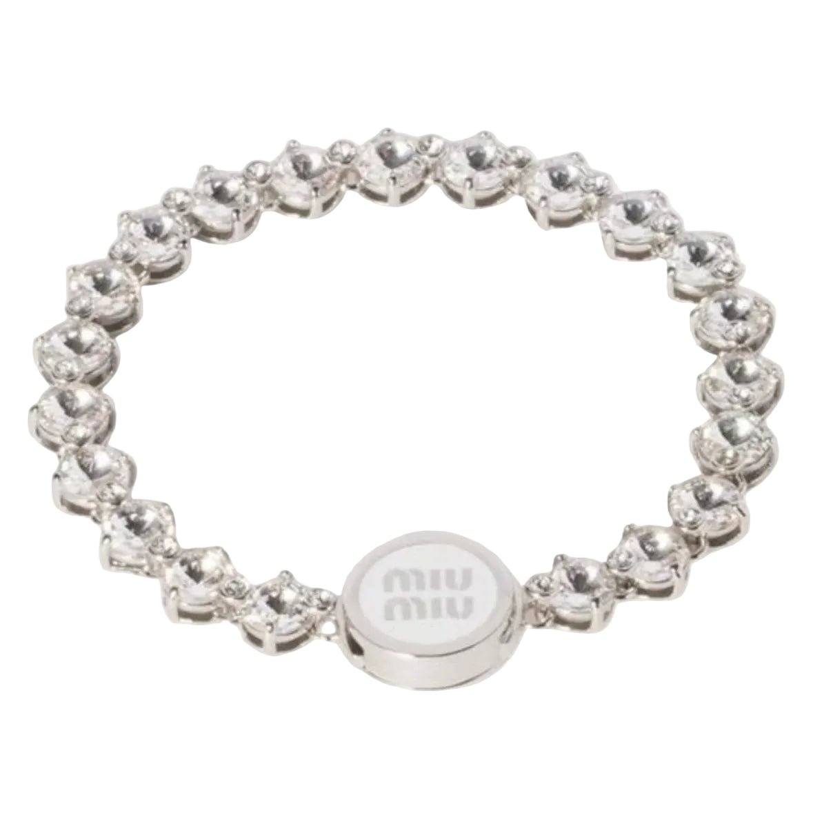 MIU MIU Metal Bracelet with Crystals Silver