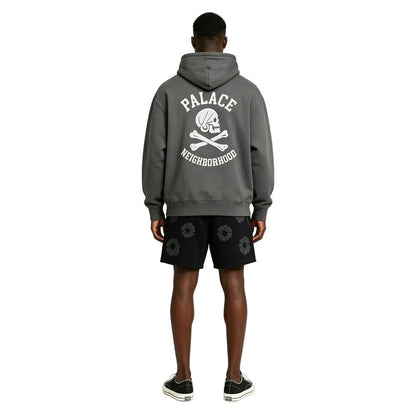 Palace x Neighborhood Skull Zip Hood Charcoal