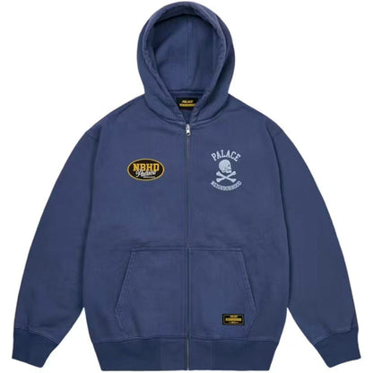 Palace x Neighborhood Skull Zip Hood Navy