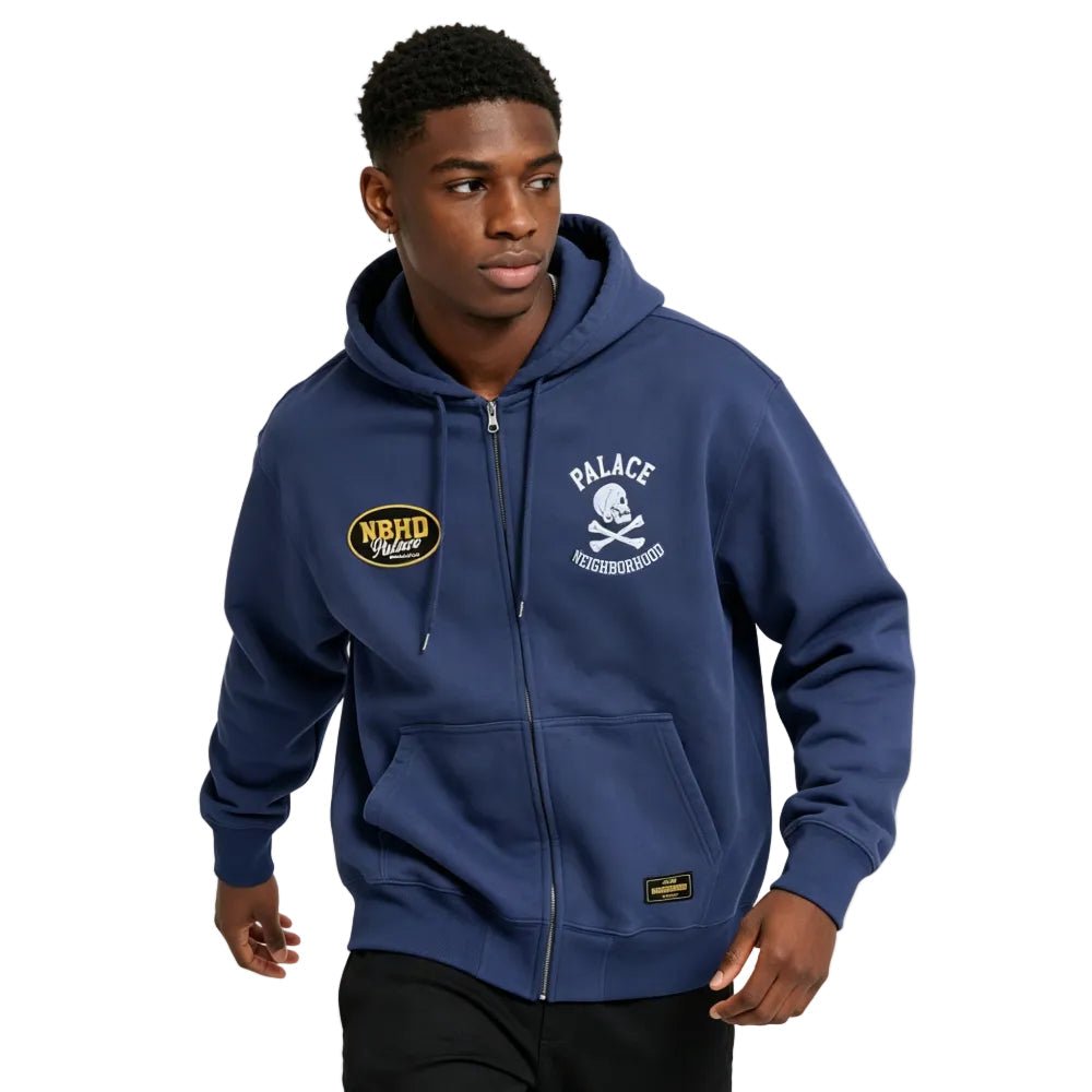 Palace x Neighborhood Skull Zip Hood Navy
