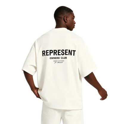 Represent Owners Club T-Shirt Flat White Black