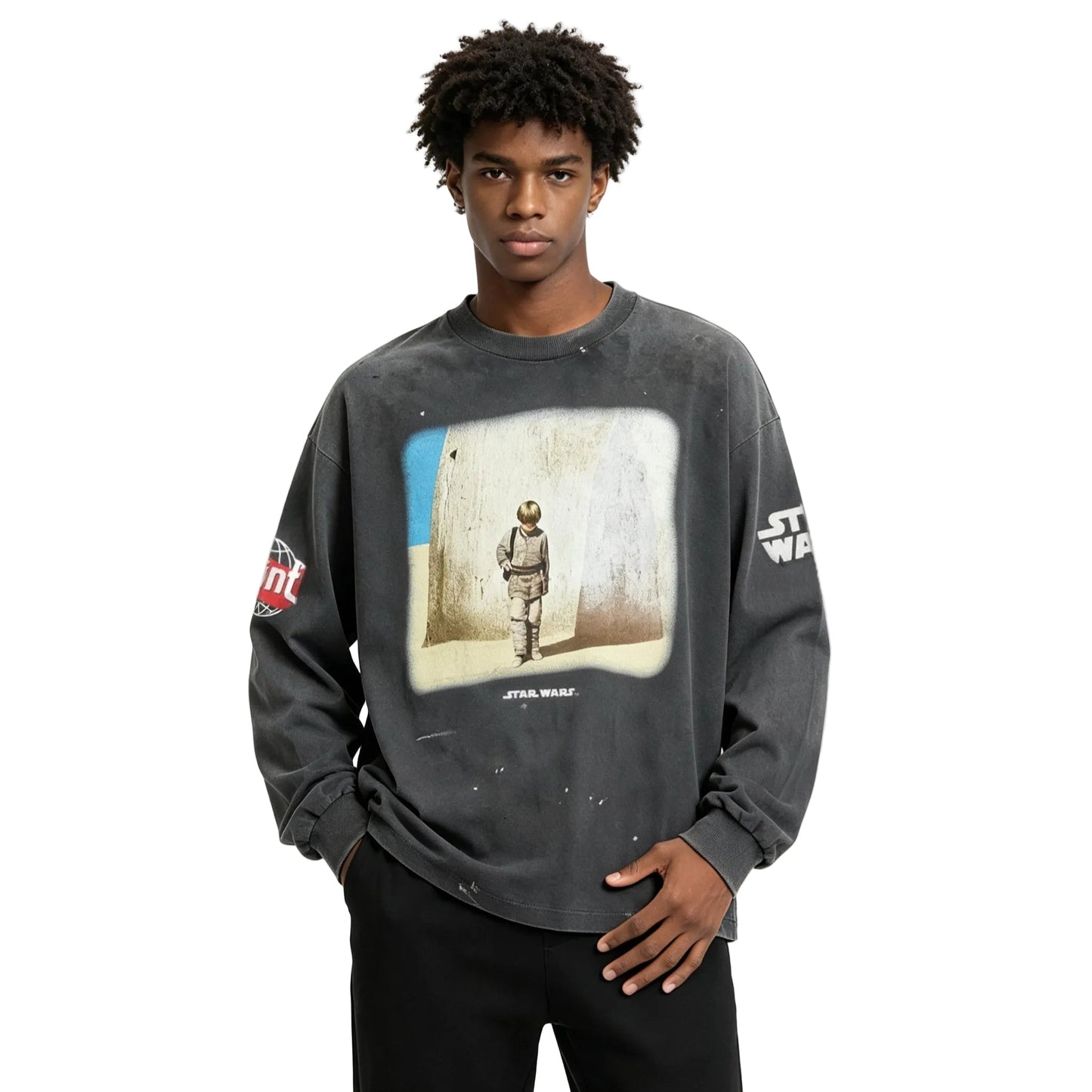 SAINT Mxxxxxx STAR WARS LS TEE /DARTHVADER BLACK