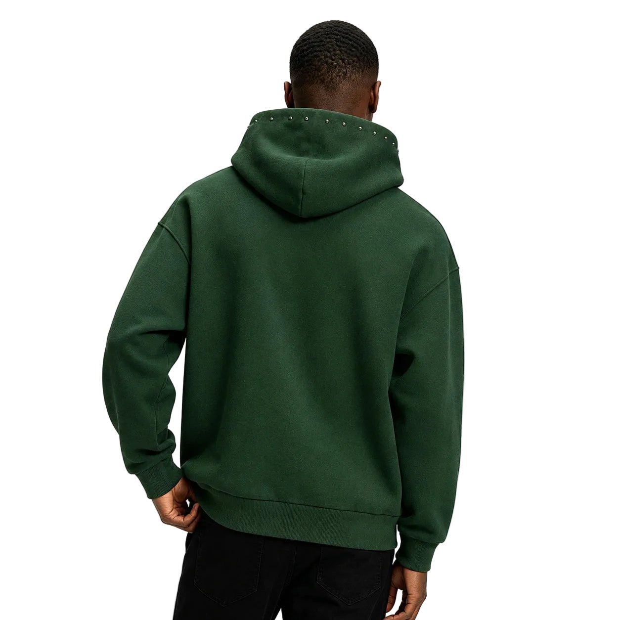 Sp5der Og Web Studded Zip Hoodie Green