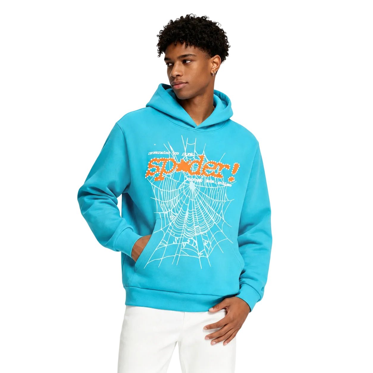 Sp5der Punk V2 Hoodie Cyan
