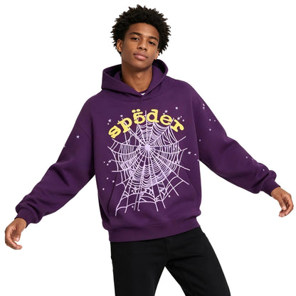 Sp5der Star OG Web V2 Hoodie Purple