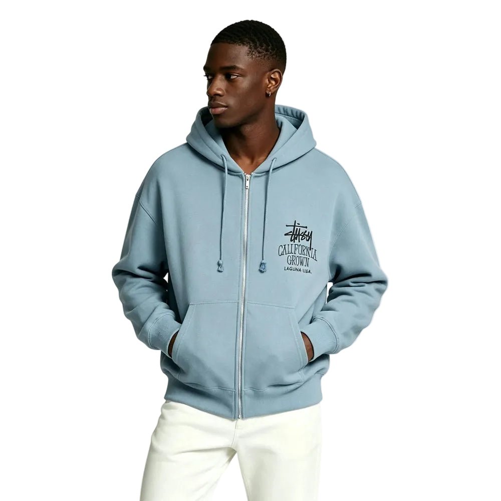 Stussy Cali Grown Zip Hoodie Slate