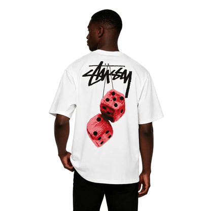 Stussy Fuzzy Dice Tee White