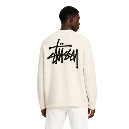 Stussy Raglan Thermal Long-Sleeve Crew Bone