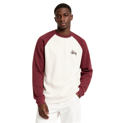 Stussy Thermal 2 Tone Raglan Shirt White