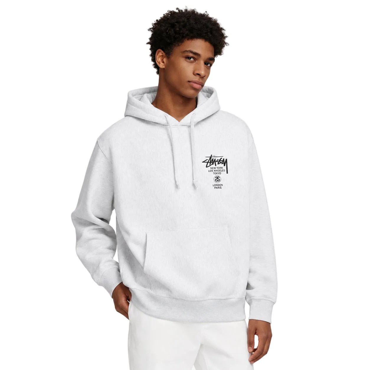 Stussy World Tour Hoodie Ash Heather