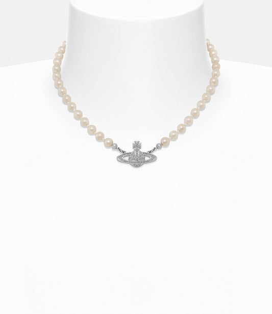 VIVIENNE WESTWOOD Bas Relief Pearl Choker(Mini/Silver)